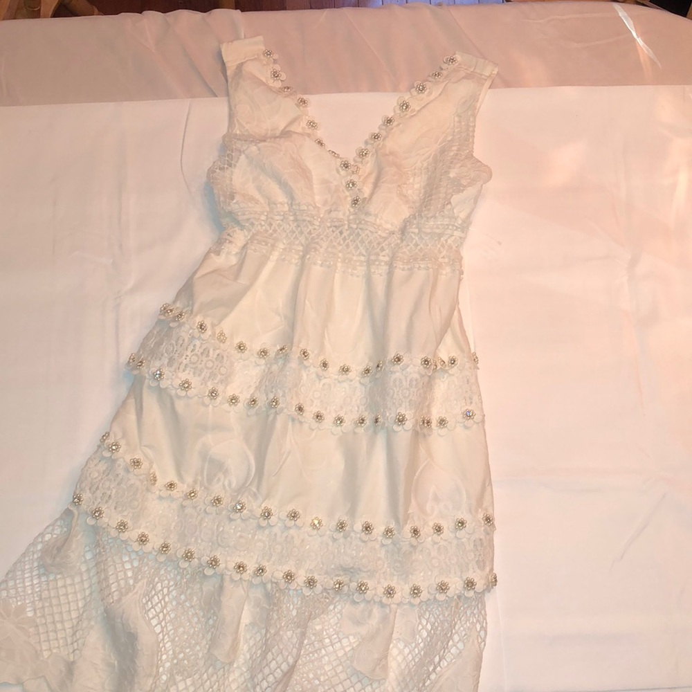 Breathtaking Boston Proper dress M embossed, embellished and gorgeous Never worn